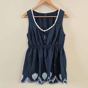 Tommy Hilfiger Navy Tank with floral detail